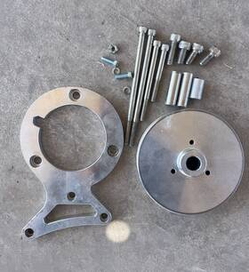 Dis-hz-4306-pol Ford 1979-93 Mustang 5.0 Aluminum Power Steering Bracket And Pulley Set - Polished