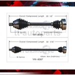 2X Front Trakmotive Cv Axle Joint Shaft For Volkswagen Rabbit 2007. Fixed Price $226.55.