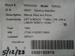 Steering Gear/rack Manual And Pinion Station Wgn Fits 83-88 Tercel 1708186. Fixed Price $114.98.