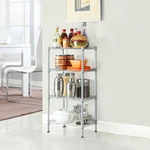 High Quality Rectangle Carbon Steel Metal 4-SHELF Storage Rack Silver New Style. Fixed Price $27.99.