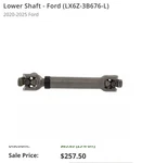 2020 - 2023 Ford Escape Lower Steering Intermediate Shaft Oem LX6Z3B676L. Fixed Price $185.00.
