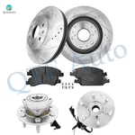 329.95MM Drilled Rotors-brake Pad-wheel Hub For 2008 Gmc Yukon Awd 4WD. Fixed Price $261.89.
