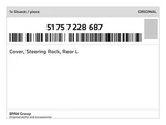 Genuine Bmw Cover, Steering Rack, Rear L 51-75-7-228-687 New. Fixed Price $16.60.