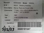 Steering Gear/rack Manual And Pinion Fits 87-90 Tercel 1707926. Fixed Price $98.88.