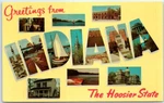 Postcard - The Hoosier State Greetings From Indiana, Usa. Fixed Price $8.31.